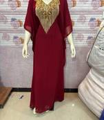 Maroon Designer Stitched Kaftan with Golden Hand Embroidery Royal Party & Festive Wear