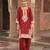 Red embroidered chanderi silk kurta set