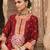 Red embroidered chanderi silk kurta set