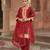 Red embroidered chanderi silk kurta set With Dupatta