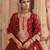 Red embroidered chanderi silk kurta set With Dupatta