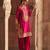 Hot pink embroidered chanderi silk kurta set With Dupatta