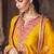 Mustard embroidered chanderi silk kurta set With Dupatta