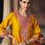 Mustard embroidered chanderi silk kurta set With Dupatta