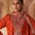 Orange embroidered chanderi silk kurta set With Dupatta