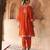 Orange embroidered chanderi silk kurta set With Dupatta