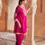 Pink  embroidered chanderi silk kurta set With Dupatta