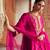 Pink  embroidered chanderi silk kurta set With Dupatta