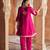 Pink  embroidered chanderi silk kurta set With Dupatta