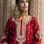 Red embroidered chanderi silk kurta set