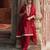 Red embroidered chanderi silk kurta set With Dupatta