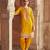 Mustard embroidered chanderi silk kurta set