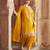 Mustard embroidered chanderi silk kurta set With Dupatta