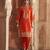 Orange embroidered chanderi silk kurta set