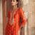 Orange embroidered chanderi silk kurta set