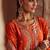 Orange embroidered chanderi silk kurta set
