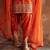 Orange embroidered chanderi silk kurta set With Dupatta