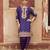 Purple embroidered chanderi silk kurta set