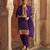 Purple embroidered chanderi silk kurta set With Dupatta