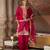 Hot pink embroidered chanderi silk kurta set