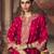 Hot pink embroidered chanderi silk kurta set