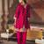 Hot pink embroidered chanderi silk kurta set
