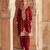 Red embroidered chanderi silk kurta set