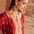 Red embroidered chanderi silk kurta set