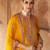 Mustard embroidered chanderi silk kurta set