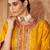 Mustard embroidered chanderi silk kurta set