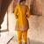 Mustard embroidered chanderi silk kurta set