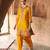 Mustard embroidered chanderi silk kurta set