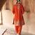 Orange embroidered chanderi silk kurta set