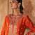 Orange embroidered chanderi silk kurta set