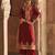 Red embroidered chanderi silk kurta set