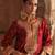 Red embroidered chanderi silk kurta set