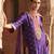 Purple embroidered chanderi silk kurta set