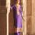 Purple embroidered chanderi silk kurta set