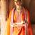 Orange embroidered chanderi silk kurta set