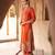 Orange embroidered chanderi silk kurta set