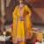 Mustard embroidered chanderi silk kurta set
