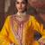 Mustard embroidered chanderi silk kurta set