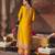 Mustard embroidered chanderi silk kurta set