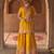 Mustard embroidered chanderi silk sharara set