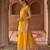 Mustard embroidered chanderi silk sharara set