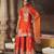 Orange embroidered chanderi silk sharara set