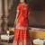 Orange embroidered chanderi silk sharara set
