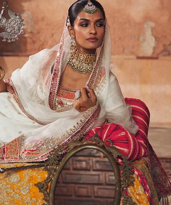 Ivory embroidered chanderi silk sharara set 5