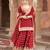 Red embroidered chanderi silk sharara set