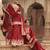 Red embroidered chanderi silk sharara set